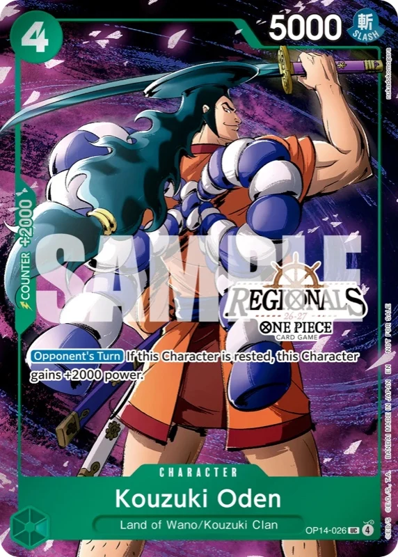 OP14-026 Kouzuki Oden illustrée par nukadokomogera (édition anglaise)