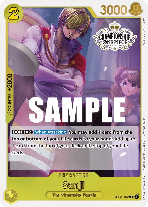 Carte One Piece anglaise Sanji OP03-102 R