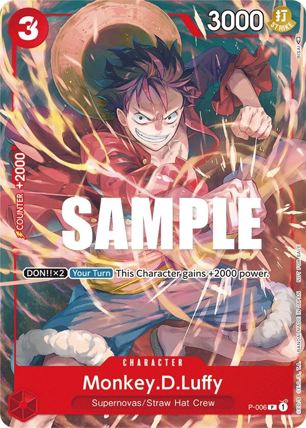 Carte One Piece anglaise Monkey.D.Luffy P-006 P