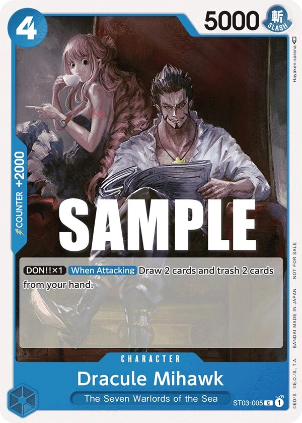 Carte One Piece anglaise Dracule Mihawk ST03-005 C