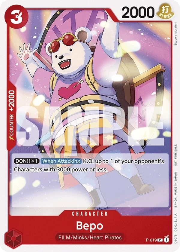 Carte One Piece anglaise Bepo P-019 P