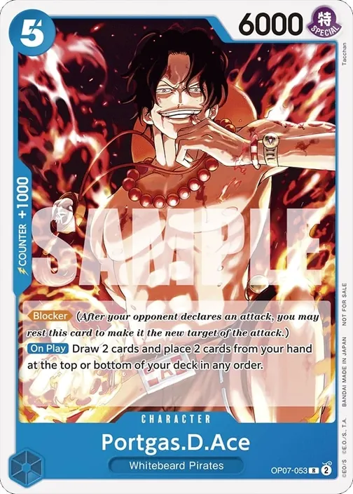 Carte One Piece anglaise OP07-053 Portgas.D.Ace