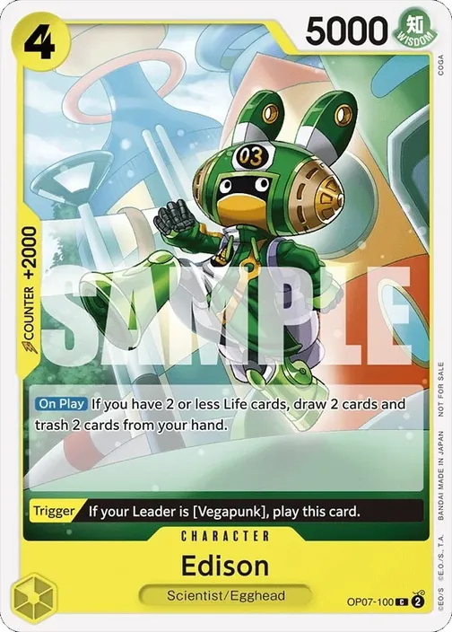Carte One Piece anglaise OP07-100 Edison