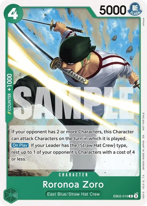 Carte One Piece anglaise EB02-019 Roronoa Zoro