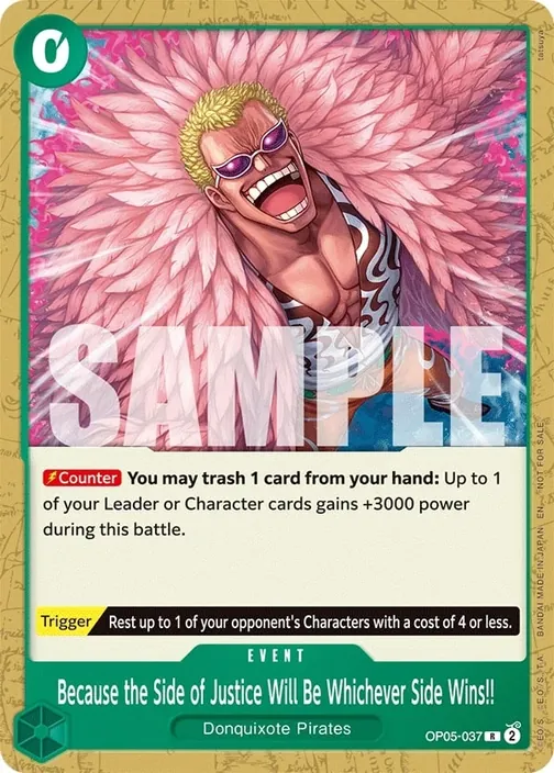 Carte One Piece anglaise OP05-037 Because the Side of Justice Will Be Whichever Side Wins!!