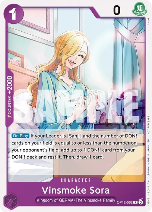 Carte One Piece anglaise OP12-062 Vinsmoke Sora