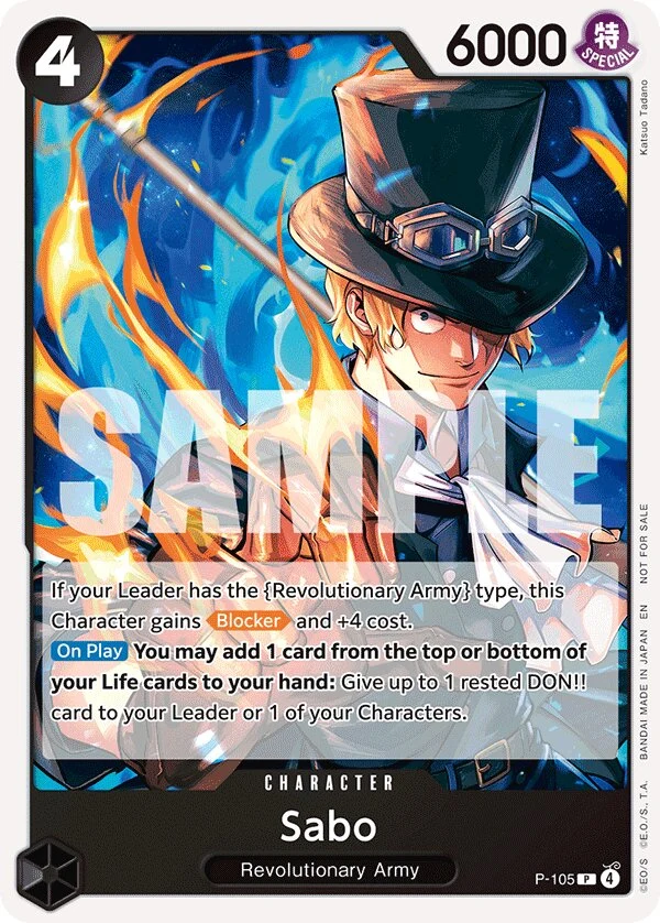 Carte One Piece anglaise Sabo P-105 P