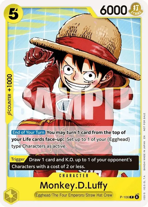 Carte One Piece anglaise P-106 Monkey.D.Luffy