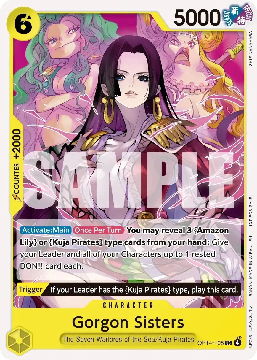 Carte One Piece anglaise Gorgon Sisters OP14-105 UC