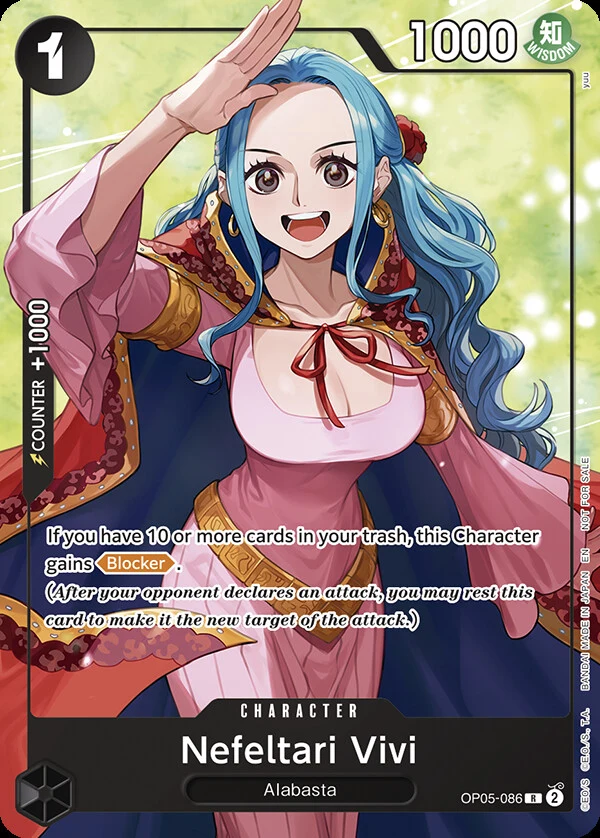Carte One Piece anglaise Nefeltari Vivi OP05-086 R