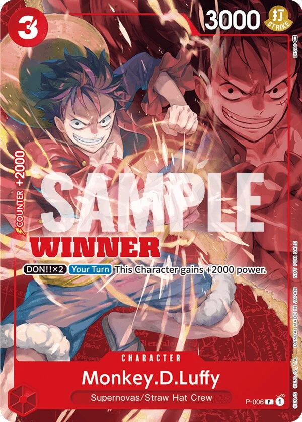 Carte One Piece anglaise Monkey.D.Luffy P-006 P