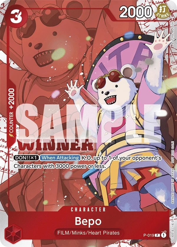 Carte One Piece anglaise Bepo P-019 P