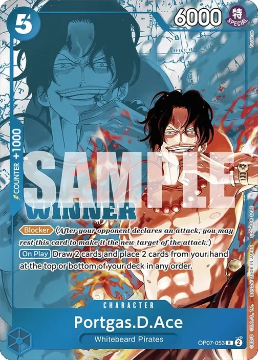 Carte One Piece anglaise OP07-053 Portgas.D.Ace