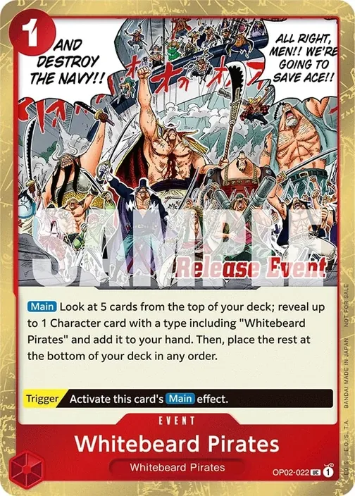 Carte One Piece anglaise OP02-022 Whitebeard Pirates