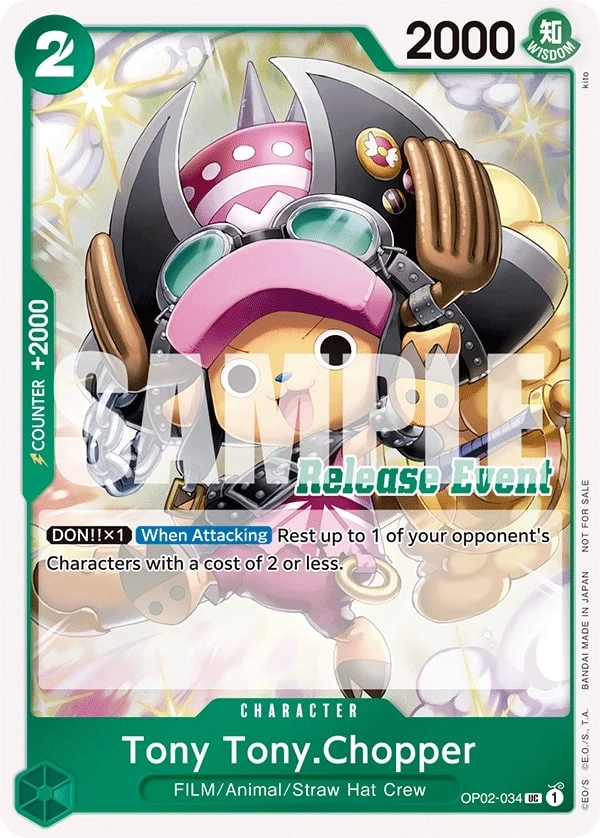 Carte One Piece anglaise Tony Tony.Chopper OP02-034 UC