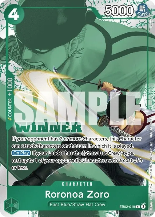 Carte One Piece anglaise EB02-019 Roronoa Zoro