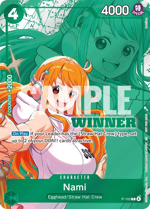 Carte One Piece anglaise Nami P-102 P