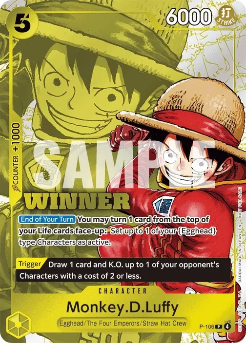 Carte One Piece anglaise P-106 Monkey.D.Luffy