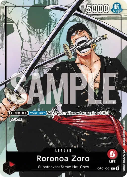 Carte One Piece anglaise OP01-001 Roronoa Zoro