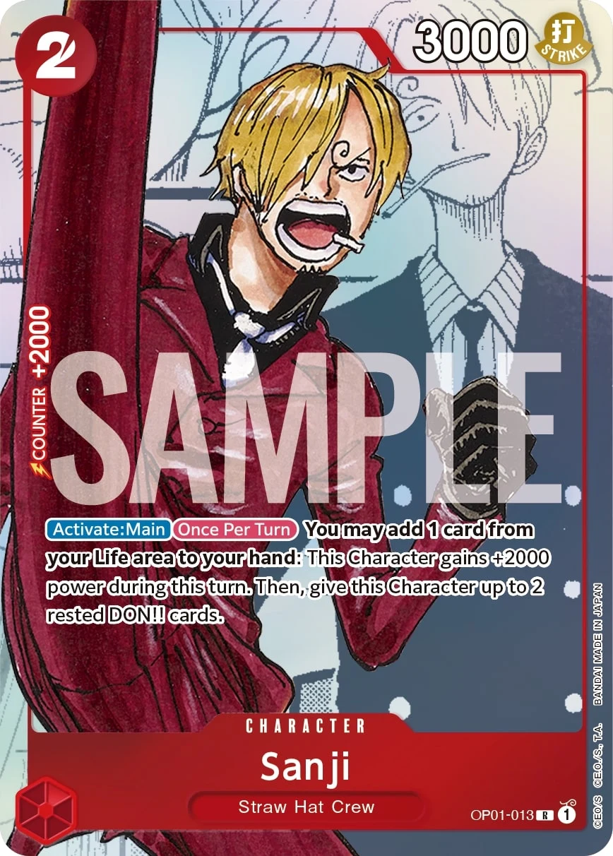 Carte One Piece anglaise Sanji OP01-013 R