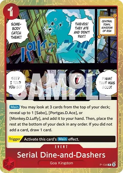 Carte One Piece anglaise P-134 Habitual Dine and Dashers