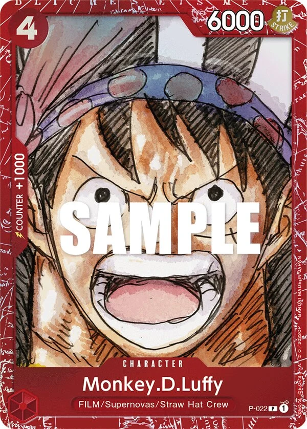 Carte One Piece anglaise Monkey.D.Luffy P-022 P