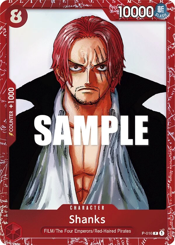 Carte One Piece anglaise Shanks P-016 P