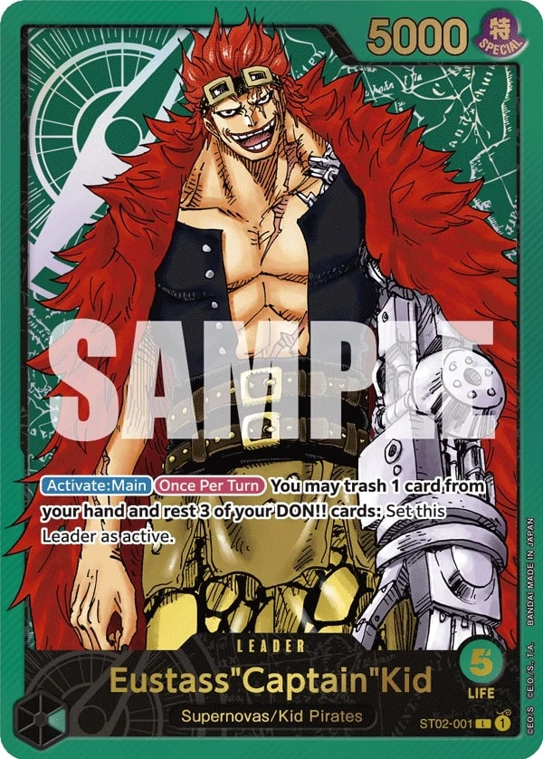 Carte One Piece anglaise Eustass"Captain"Kid ST02-001 L