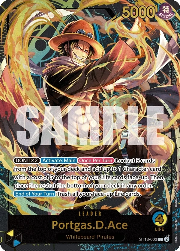 Carte One Piece anglaise Portgas.D.Ace ST13-002 L