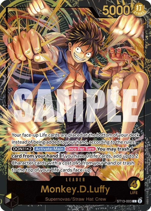 Carte One Piece anglaise Monkey.D.Luffy ST13-003 L