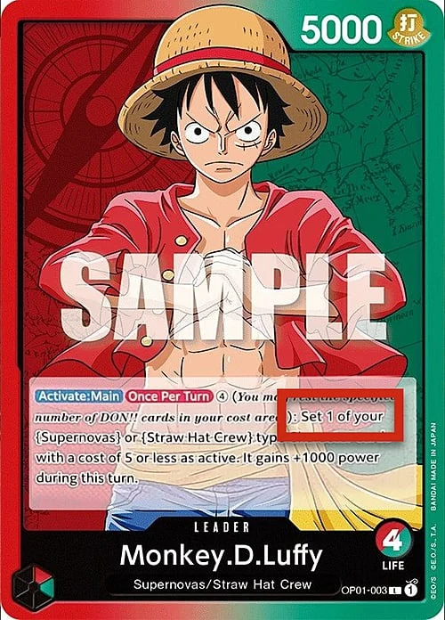 Carte One Piece anglaise OP01-003 Monkey.D.Luffy