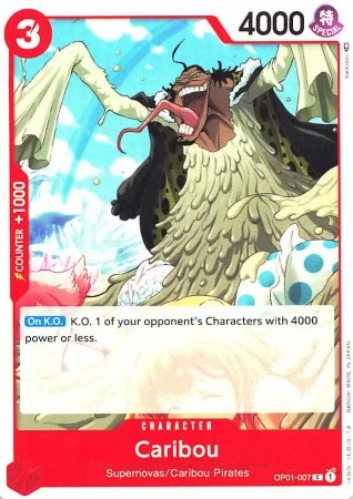 Carte One Piece anglaise OP01-007 Caribou