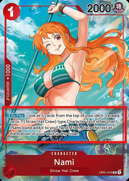 Carte One Piece anglaise OP01-016 Nami (version 3)