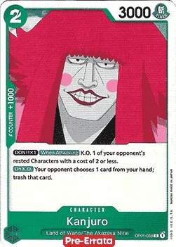 Carte One Piece anglaise OP01-038 Kanjuro