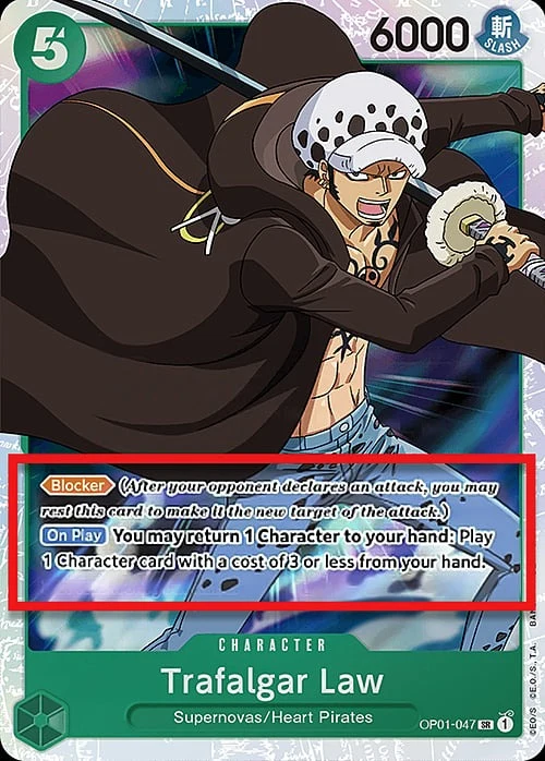 Carte One Piece anglaise OP01-047 Trafalgar Law