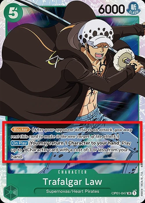 Carte One Piece anglaise OP01-047 Trafalgar Law (version 2)