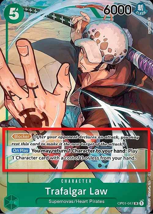 Carte One Piece anglaise OP01-047 Trafalgar Law (version 3)