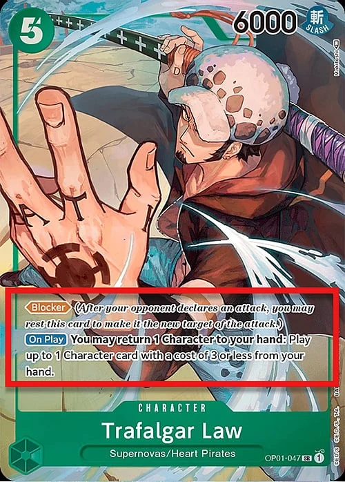 Carte One Piece anglaise OP01-047 Trafalgar Law (version 3)