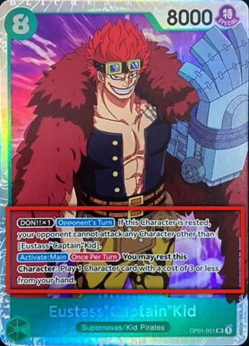 Carte One Piece anglaise OP01-051 Eustass"Captain"Kid