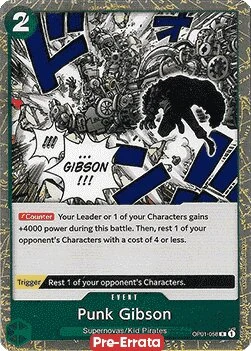 Carte One Piece anglaise OP01-058 Punk Gibson