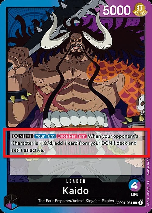 Carte One Piece anglaise OP01-061 Kaido
