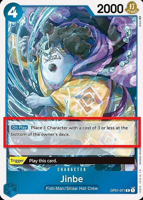 Carte One Piece anglaise OP01-071 Jinbe