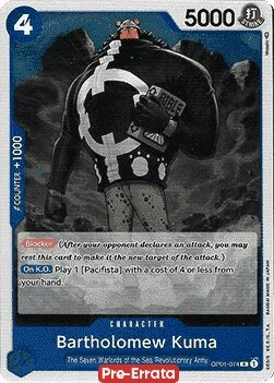 Carte One Piece anglaise OP01-074 Bartholomew Kuma