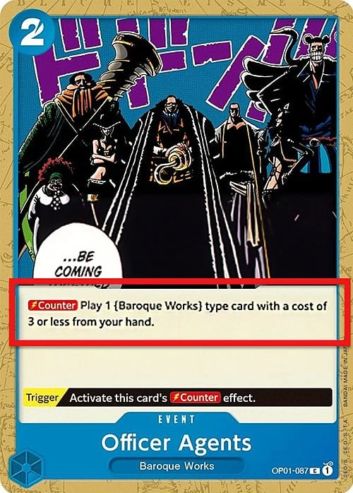 Carte One Piece anglaise OP01-087 Officer Agents