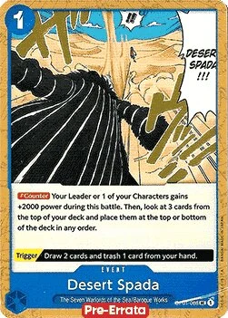 Carte One Piece anglaise OP01-088 Desert Spada