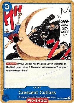 Carte One Piece anglaise OP01-089 Crescent Cutlass