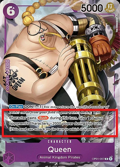 Carte One Piece anglaise OP01-097 Queen (version 2)