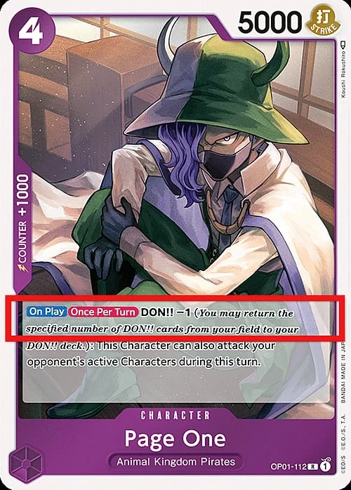 Carte One Piece anglaise OP01-112 Page One
