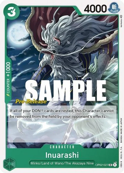 Carte One Piece anglaise OP02-027 Inuarashi