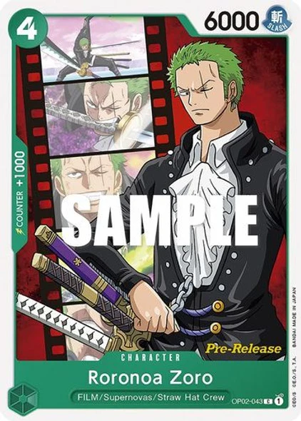 Carte One Piece anglaise OP02-043 Roronoa Zoro